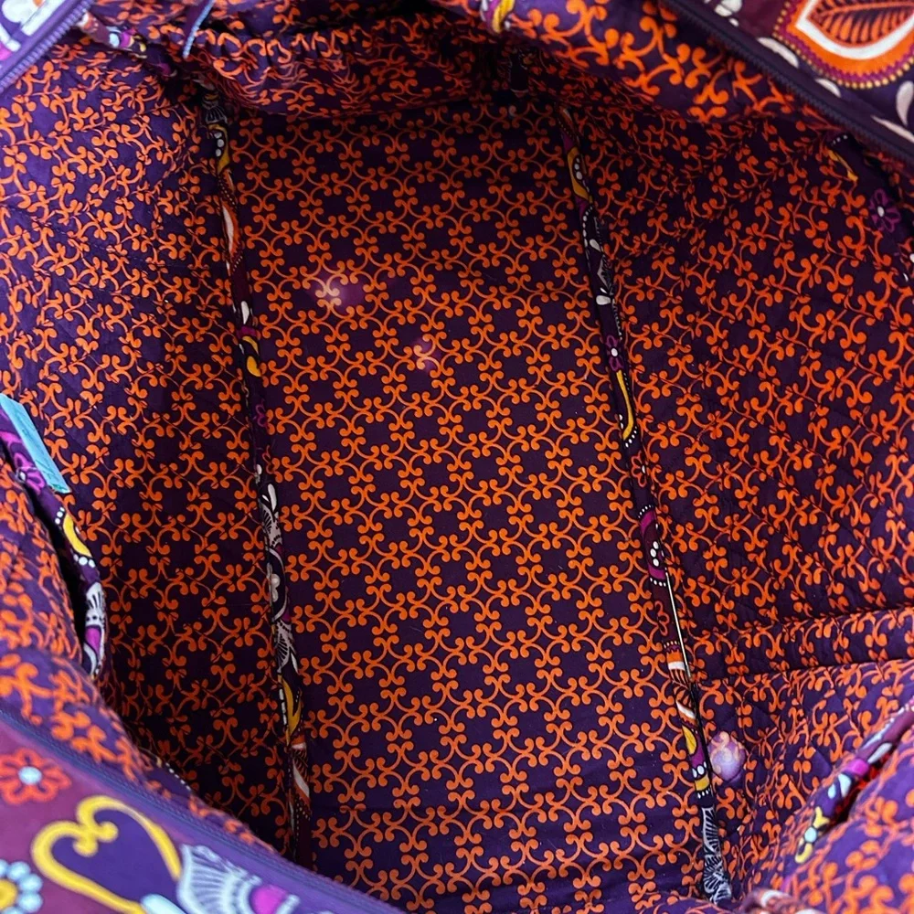 Vera Bradley Purple and Orange Floral Travel Bag - Picture 10 of 11